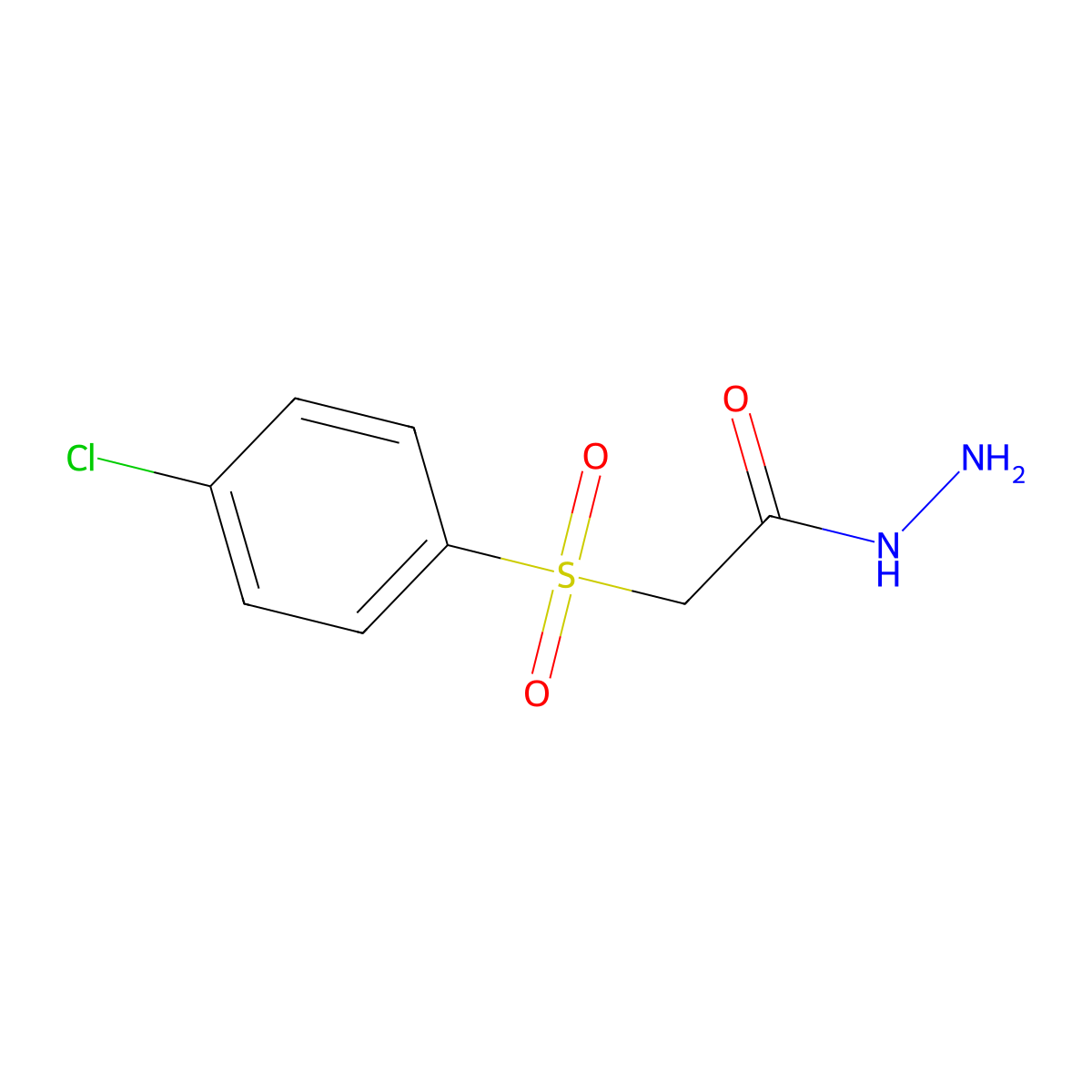 2-(4-Chlorobenzene-1-sulfonyl)acetohydrazide molecular structure, CAS 36107-11-6