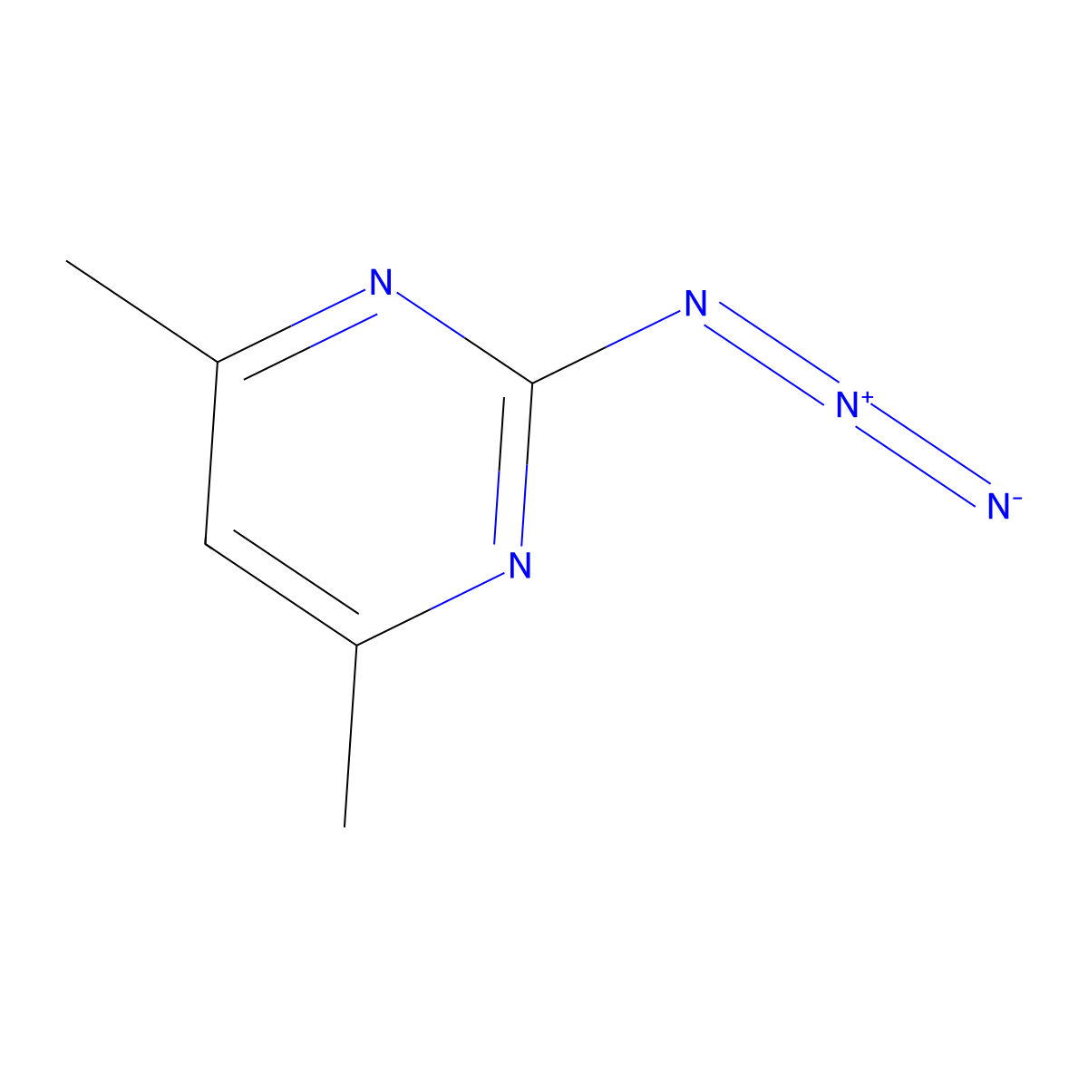 2-Azido-4,6-dimethylpyrimidine molecular structure, CAS 3611-45-8