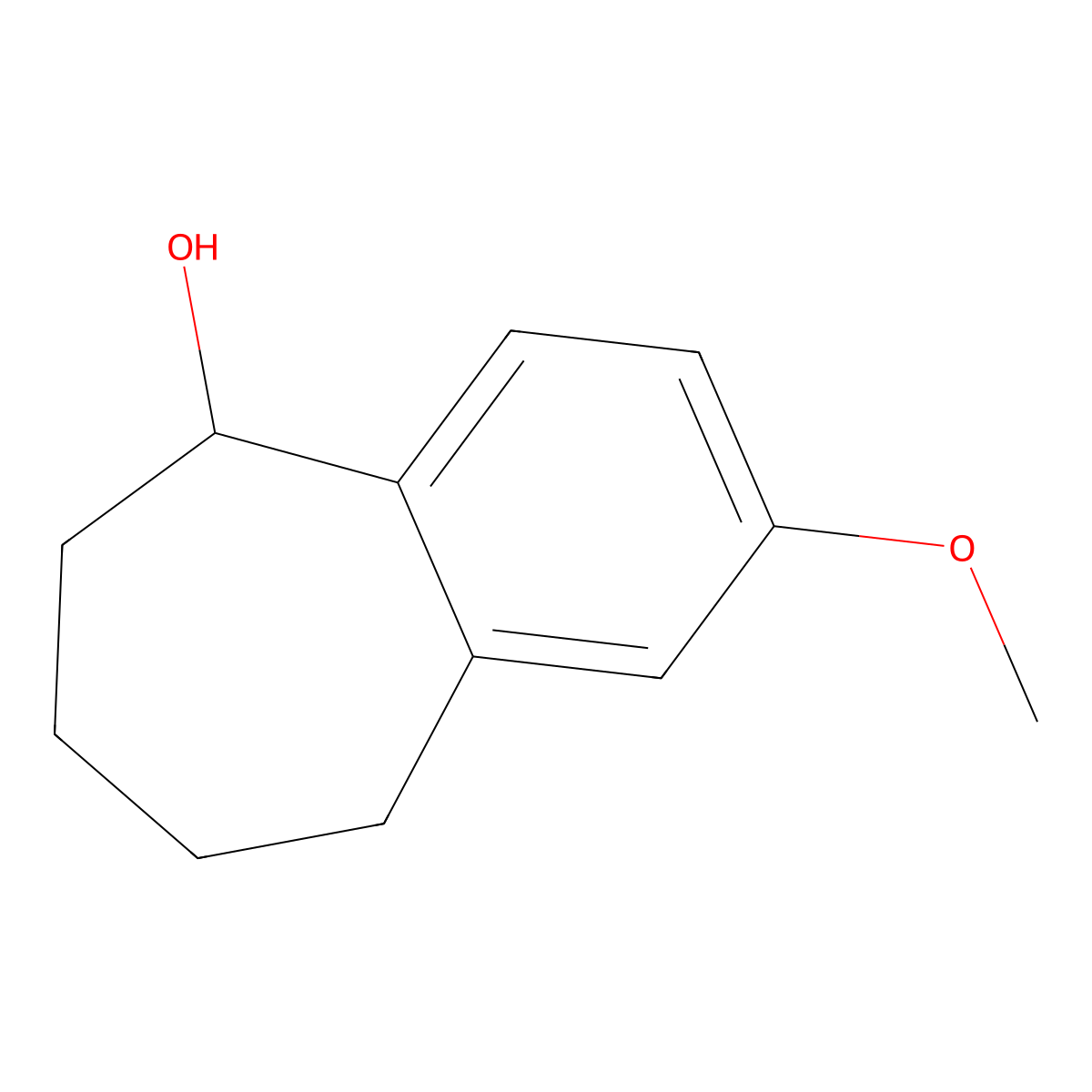 2-methoxy-6,7,8,9-tetrahydro-5H-benzo[7]annulen-5-ol molecular structure, CAS 36112-54-6