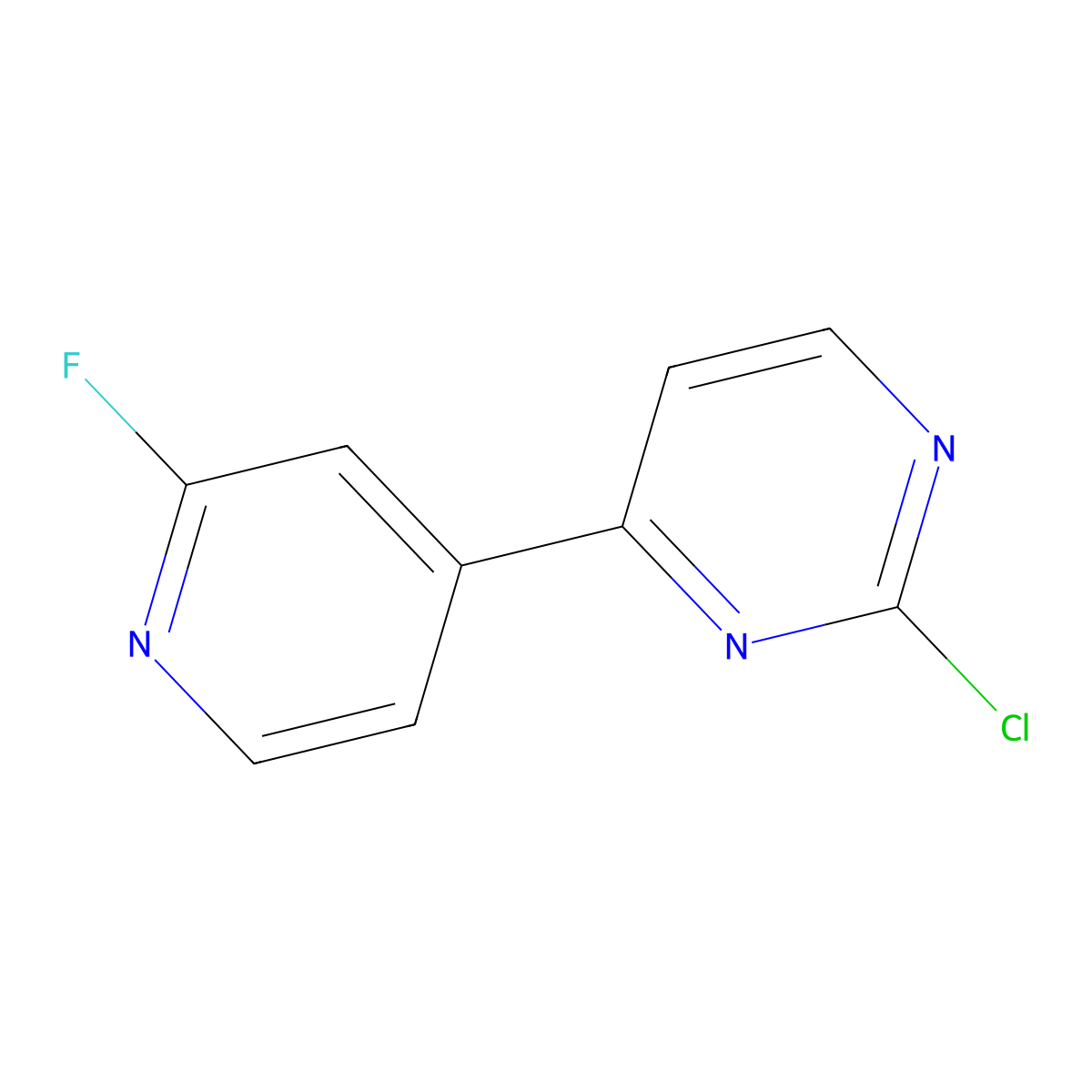 2-Chloro-4-(2-fluoropyridin-4-yl)pyrimidine molecular structure, CAS 361147-25-3