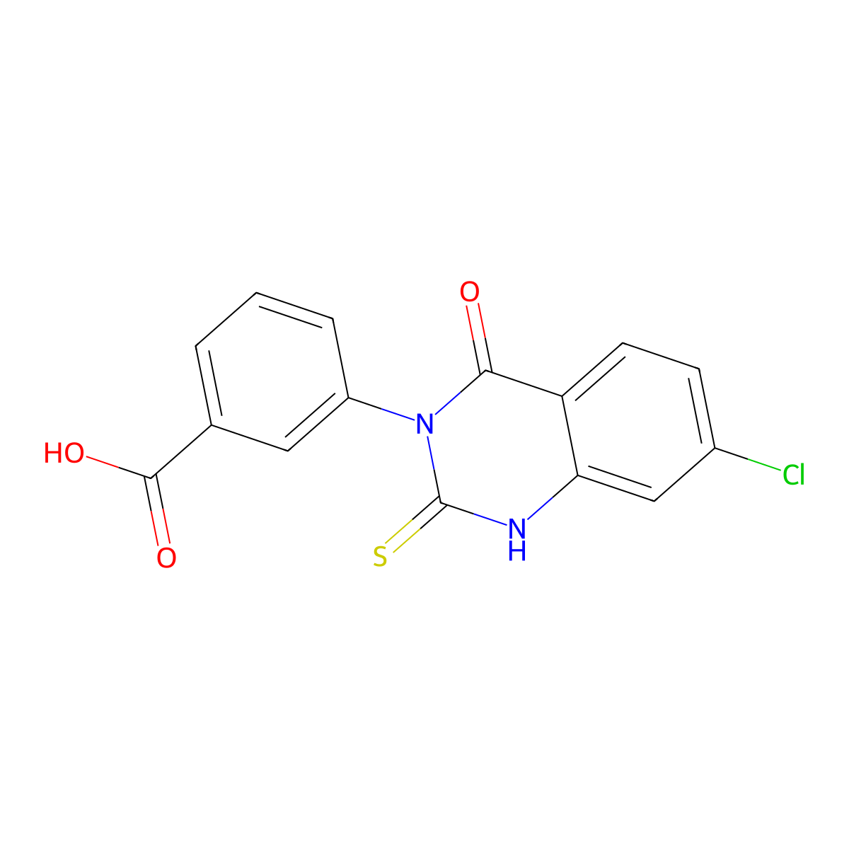 3-(7-chloro-4-oxo-2-sulfanylidene-1H-quinazolin-3-yl)benzoic Acid molecular structure, CAS 361149-95-3