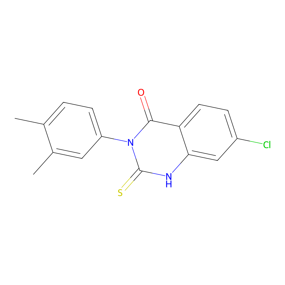 7-chloro-3-(3,4-dimethylphenyl)-2-sulfanylidene-1H-quinazolin-4-one molecular structure, CAS 361150-00-7