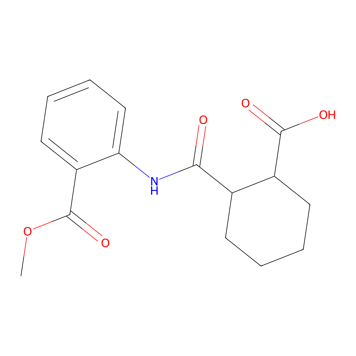 2-({[2-(Methoxycarbonyl)phenyl]amino}carbonyl)cyclohexanecarboxylic acid molecular structure, CAS 361150-98-3