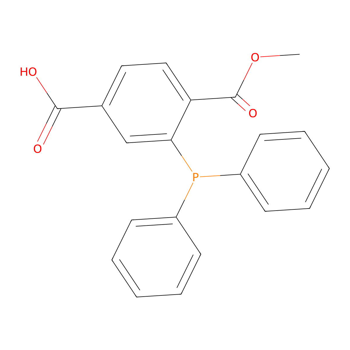 3-(Diphenylphosphino)-4-(methoxycarbonyl)benzoic acid molecular structure, CAS 361154-31-6