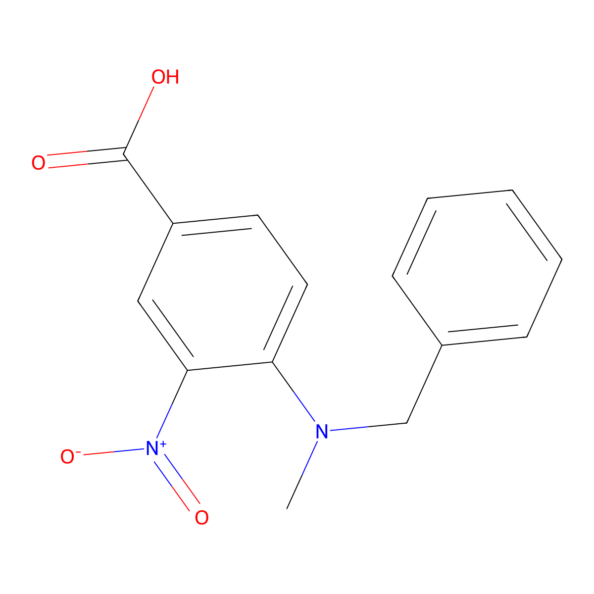 4-[Benzyl(methyl)amino]-3-nitrobenzoic acid molecular structure, CAS 361157-61-1