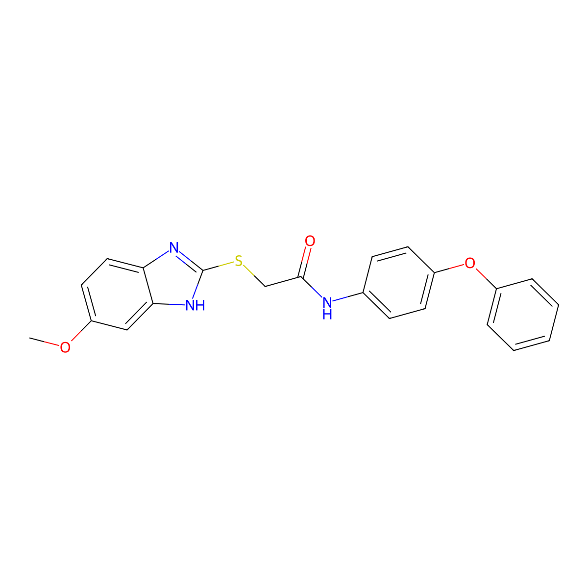2-[(6-methoxy-1H-benzimidazol-2-yl)sulfanyl]-N-(4-phenoxyphenyl)acetamide molecular structure, CAS 361157-73-5