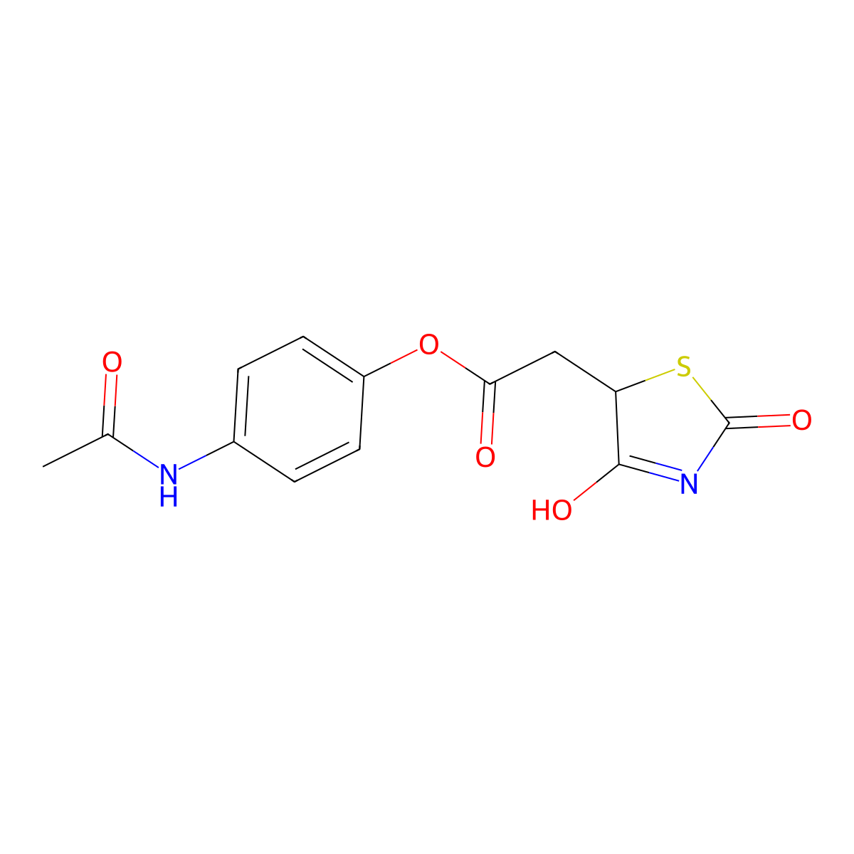 (4-Acetamidophenyl) 2-(2,4-dioxo-1,3-thiazolidin-5-yl)acetate molecular structure, CAS 361158-19-2