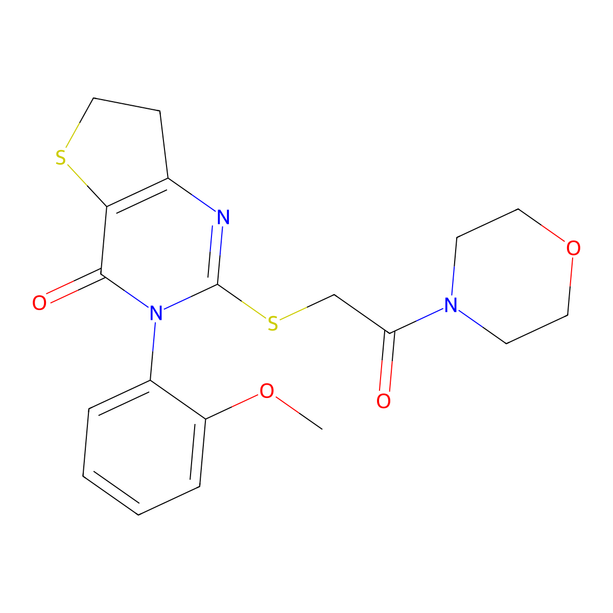 3-(2-methoxyphenyl)-2-((2-morpholino-2-oxoethyl)thio)-6,7-dihydrothieno[3,2-d]pyrimidin-4(3H)-one molecular structure, CAS 361158-23-8