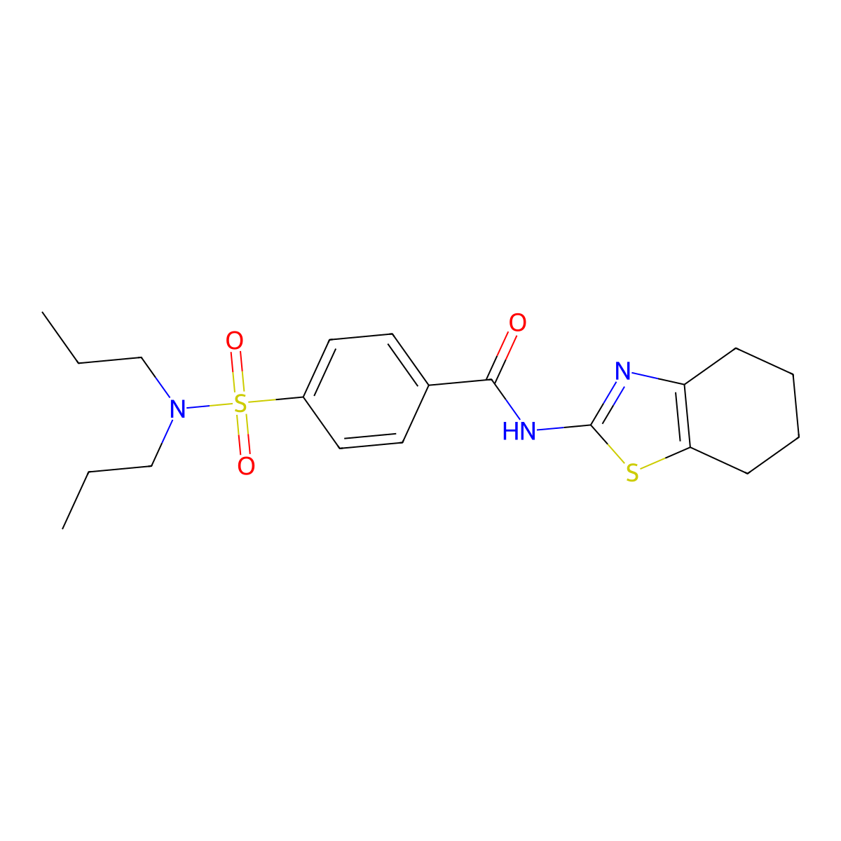 4-(dipropylsulfamoyl)-N-(4,5,6,7-tetrahydro-1,3-benzothiazol-2-yl)benzamide molecular structure, CAS 361158-58-9
