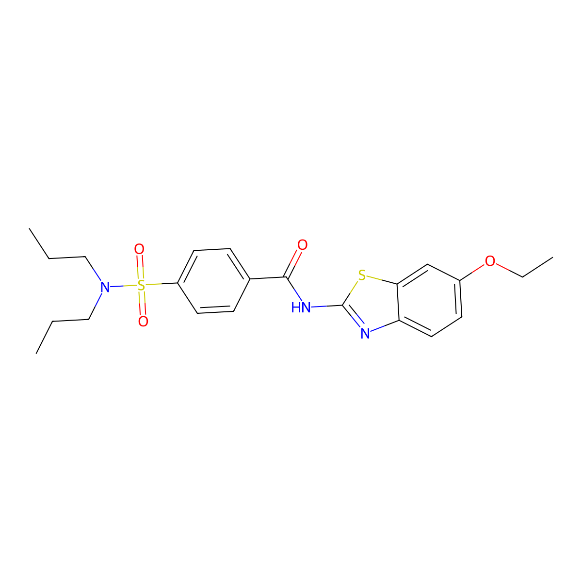 4-(dipropylsulfamoyl)-N-(6-ethoxy-1,3-benzothiazol-2-yl)benzamide molecular structure, CAS 361158-59-0