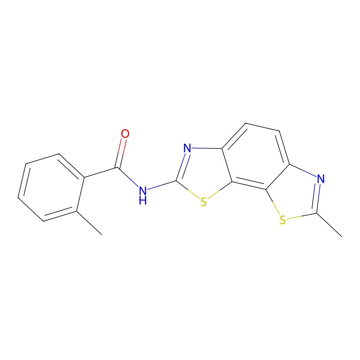 2-methyl-N-(7-methyl-[1,3]thiazolo[4,5-g][1,3]benzothiazol-2-yl)benzamide molecular structure, CAS 361158-82-9