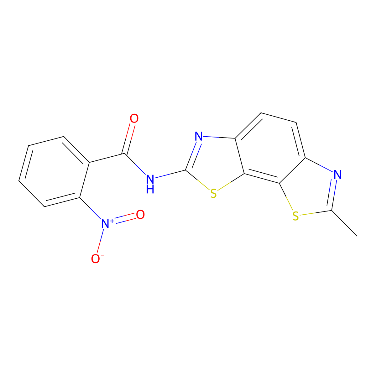 N-(7-methyl-[1,3]thiazolo[4,5-g][1,3]benzothiazol-2-yl)-2-nitrobenzamide molecular structure, CAS 361158-83-0