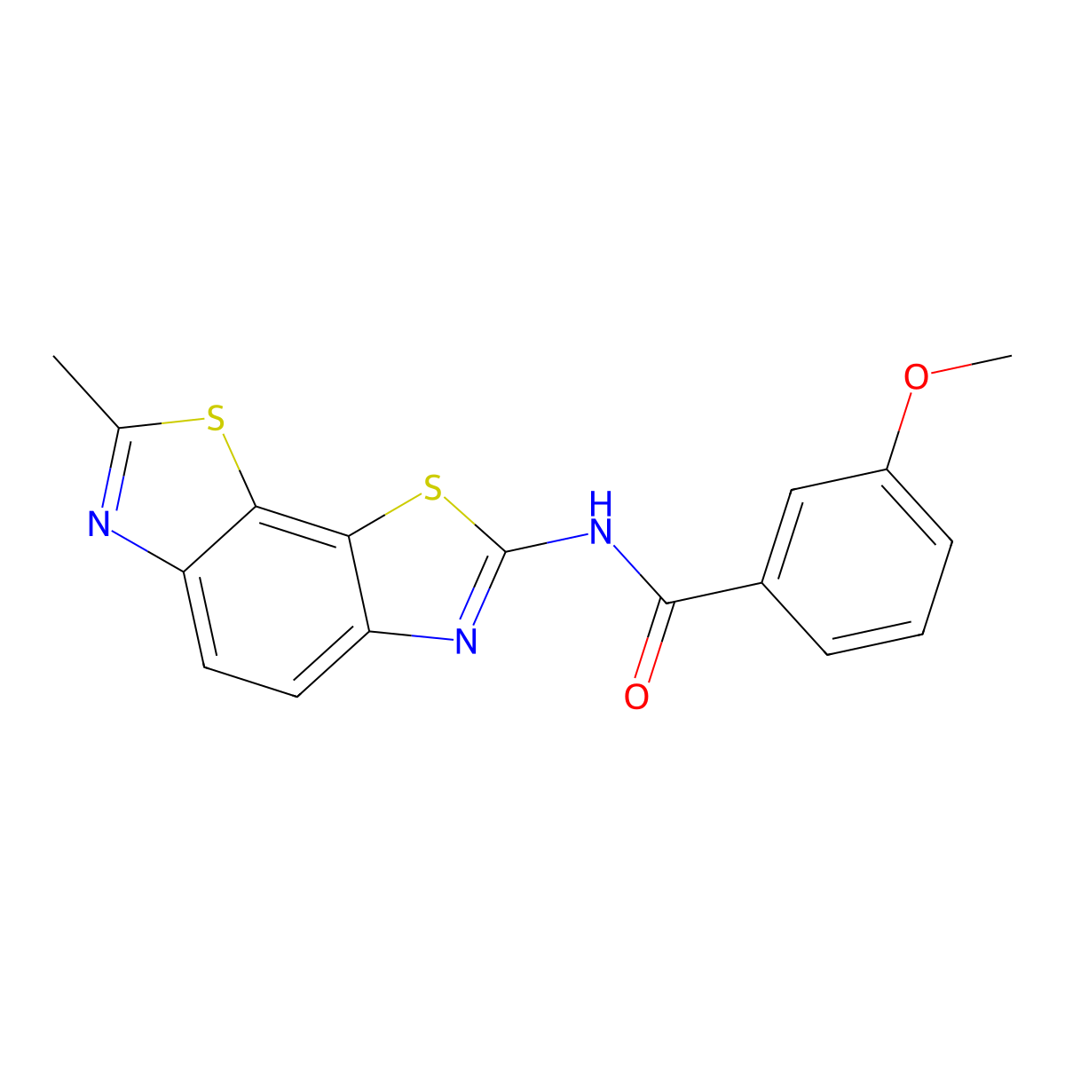 3-methoxy-N-(7-methyl-[1,3]thiazolo[4,5-g][1,3]benzothiazol-2-yl)benzamide molecular structure, CAS 361158-90-9