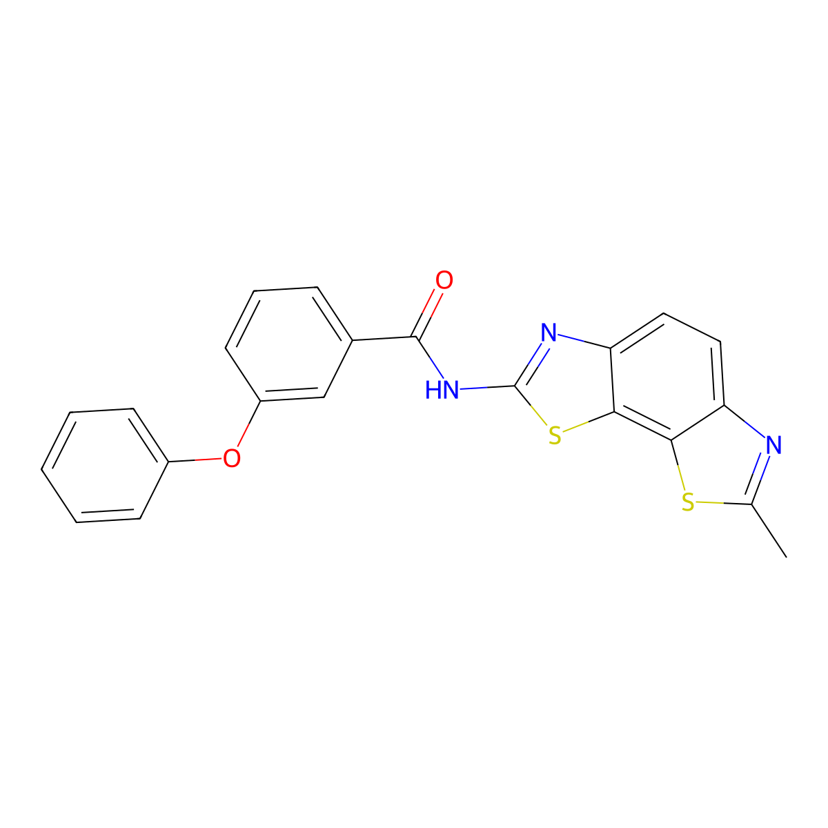 N-(7-methyl-[1,3]thiazolo[4,5-g][1,3]benzothiazol-2-yl)-3-phenoxybenzamide molecular structure, CAS 361158-93-2