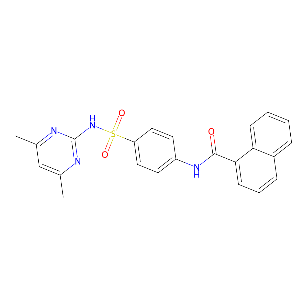 N-(4-{[(4,6-dimethyl-2-pyrimidinyl)amino]sulfonyl}phenyl)-1-naphthamide molecular structure, CAS 361158-96-5
