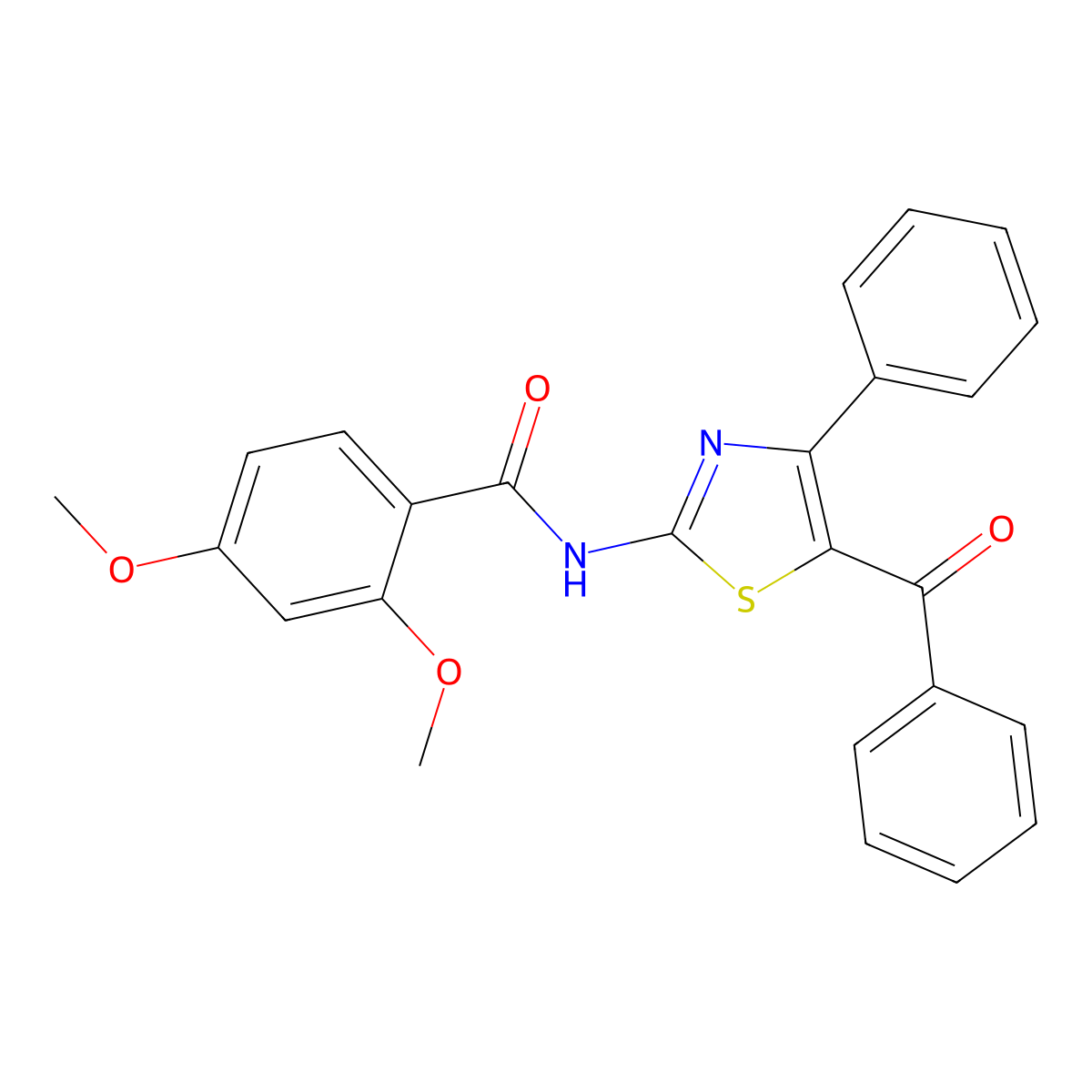 N-(5-benzoyl-4-phenyl-1,3-thiazol-2-yl)-2,4-dimethoxybenzamide molecular structure, CAS 361159-02-6