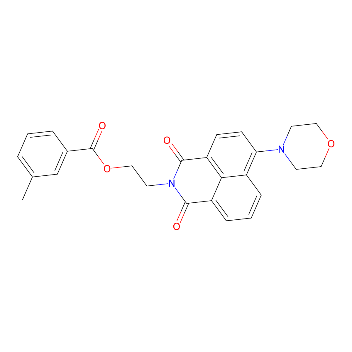 2-(6-morpholino-1,3-dioxo-1H-benzo[de]isoquinolin-2(3H)-yl)ethyl 3-methylbenzoate molecular structure, CAS 361159-07-1