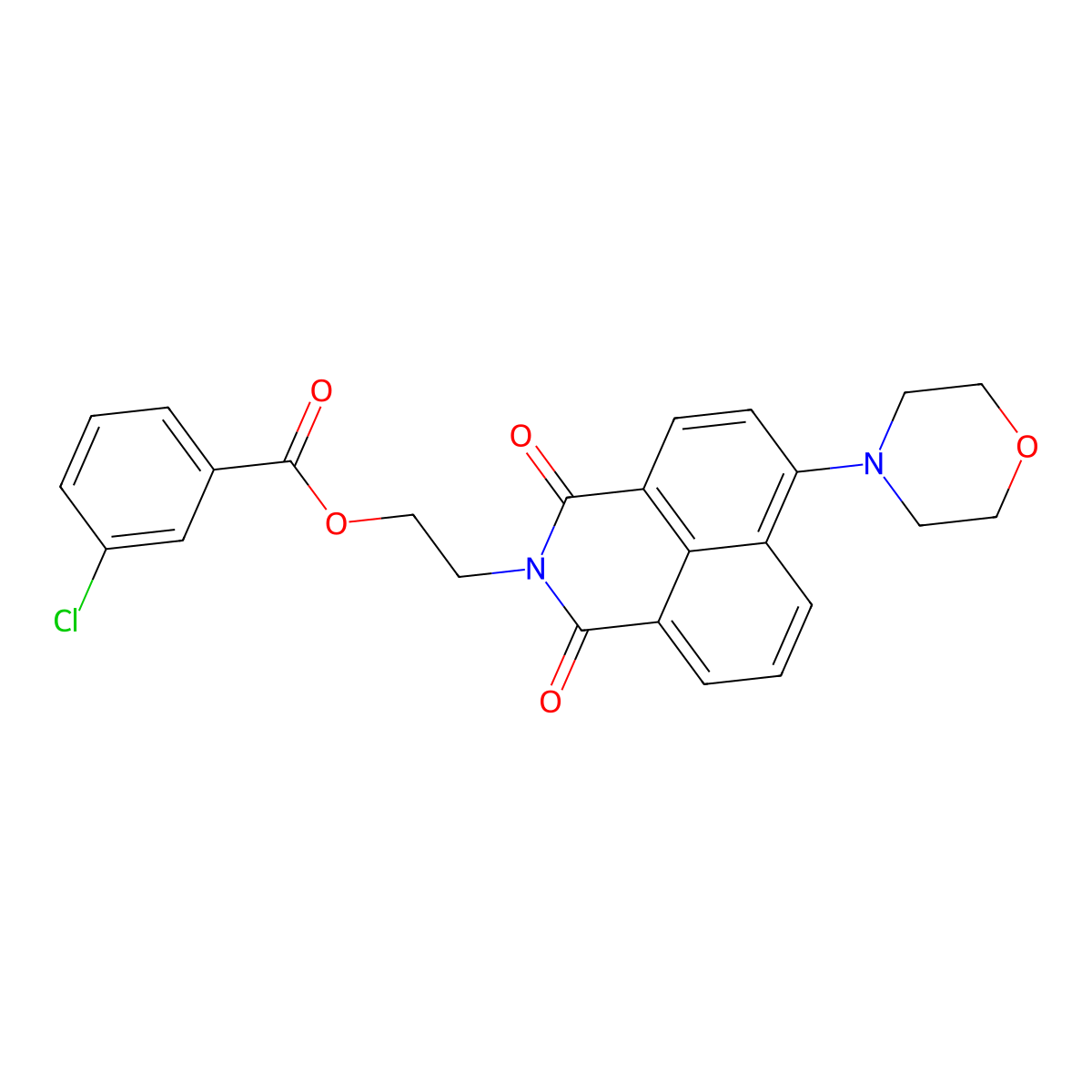 2-(6-Morpholin-4-yl-1,3-dioxobenzo[de]isoquinolin-2-yl)ethyl 3-chlorobenzoate molecular structure, CAS 361159-09-3