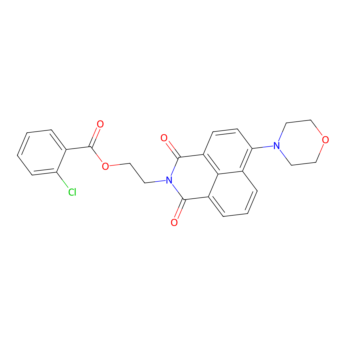 2-(6-Morpholin-4-yl-1,3-dioxobenzo[de]isoquinolin-2-yl)ethyl 2-chlorobenzoate molecular structure, CAS 361159-10-6