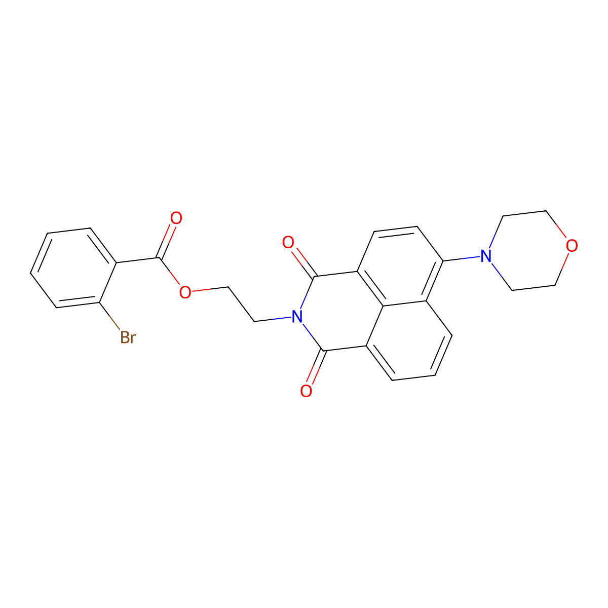 2-(6-morpholino-1,3-dioxo-1H-benzo[de]isoquinolin-2(3H)-yl)ethyl 2-bromobenzoate molecular structure, CAS 361159-11-7