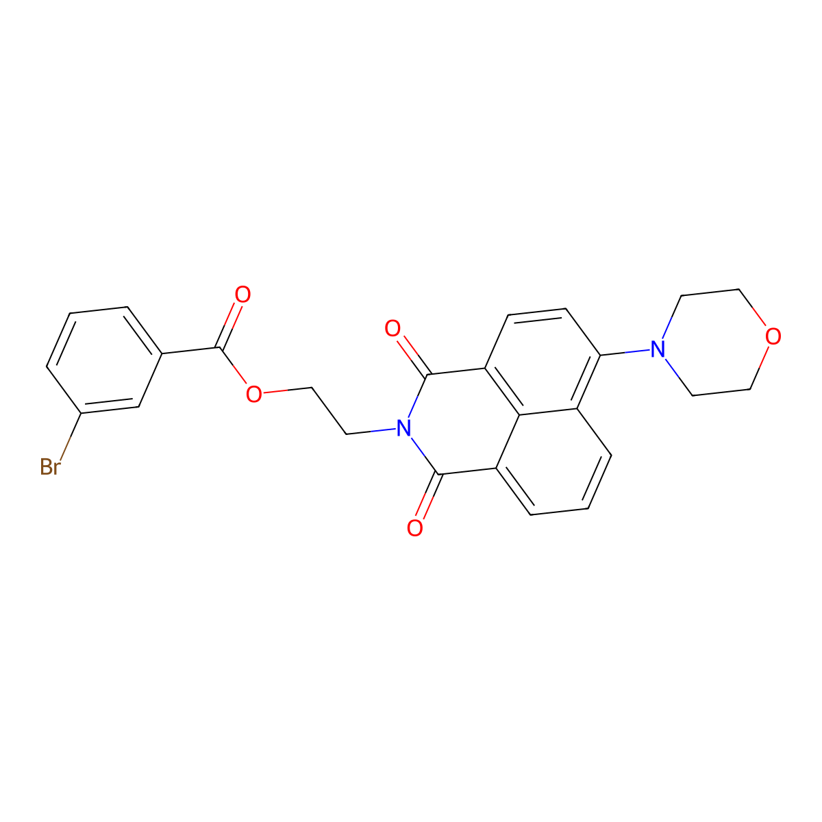 2-(6-Morpholin-4-yl-1,3-dioxobenzo[de]isoquinolin-2-yl)ethyl 3-bromobenzoate molecular structure, CAS 361159-12-8