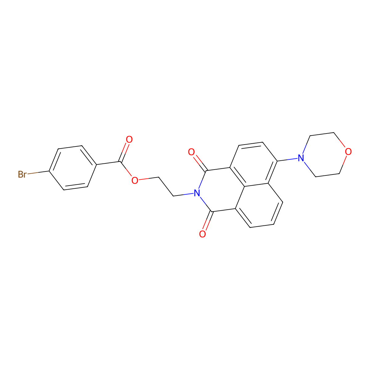 2-(6-morpholino-1,3-dioxo-1H-benzo[de]isoquinolin-2(3H)-yl)ethyl 4-bromobenzoate molecular structure, CAS 361159-13-9