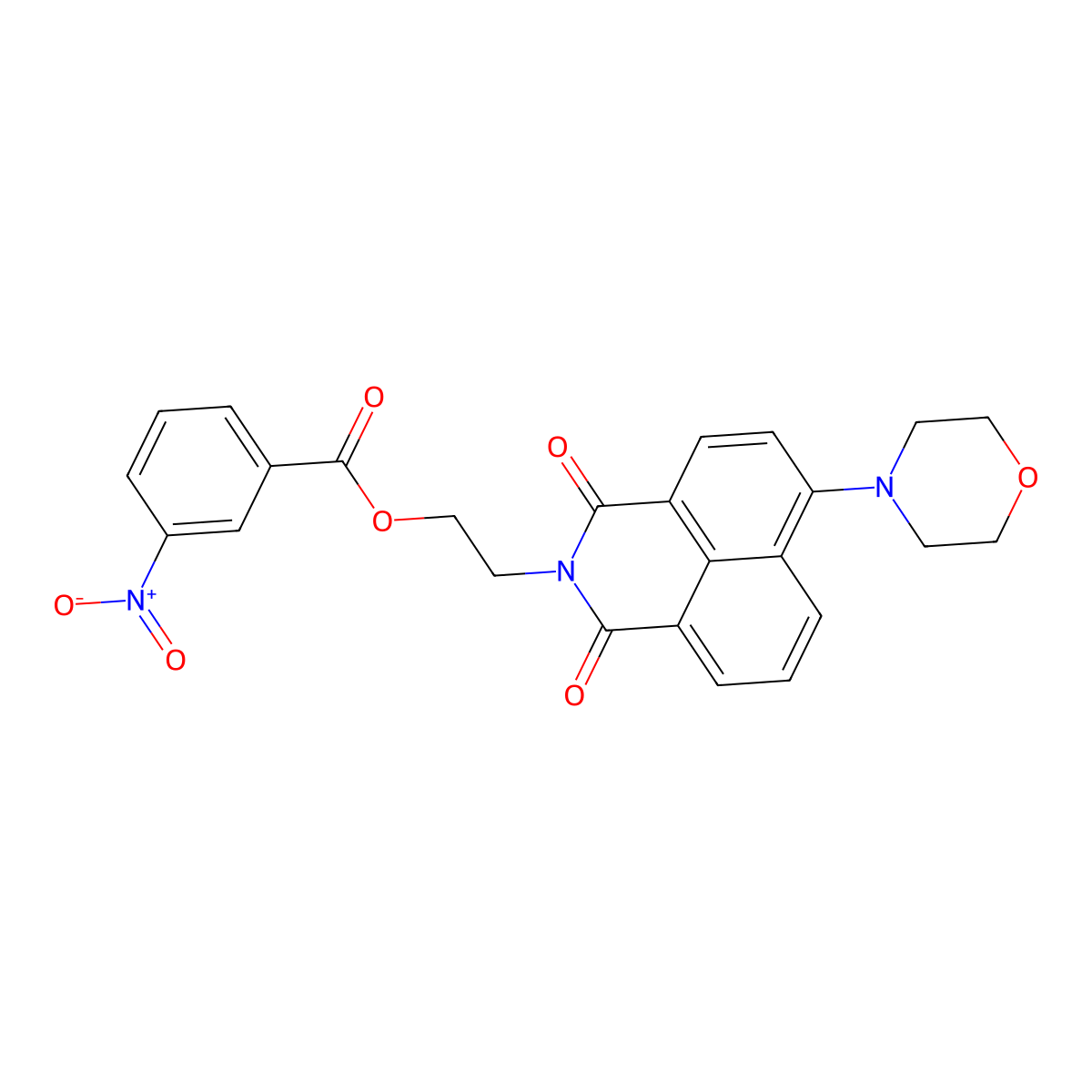 2-(6-morpholino-1,3-dioxo-1H-benzo[de]isoquinolin-2(3H)-yl)ethyl 3-nitrobenzoate molecular structure, CAS 361159-14-0