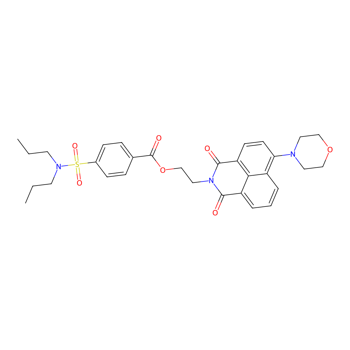 2-(6-Morpholin-4-yl-1,3-dioxobenzo[de]isoquinolin-2-yl)ethyl 4-(dipropylsulfamoyl)benzoate molecular structure, CAS 361159-16-2