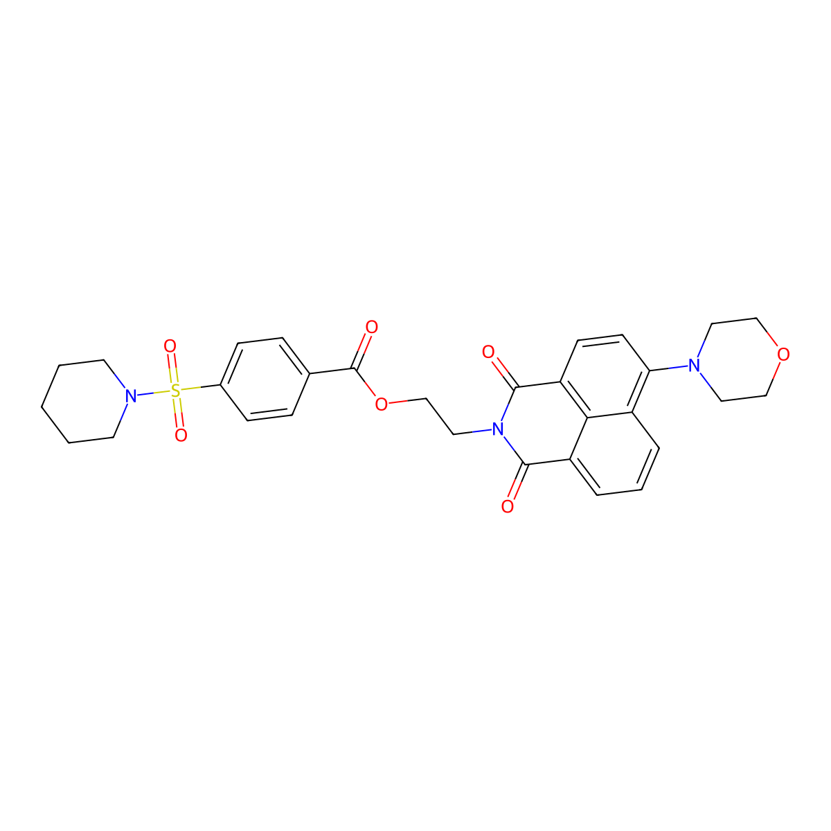 2-(6-Morpholin-4-yl-1,3-dioxobenzo[de]isoquinolin-2-yl)ethyl 4-piperidin-1-ylsulfonylbenzoate molecular structure, CAS 361159-17-3