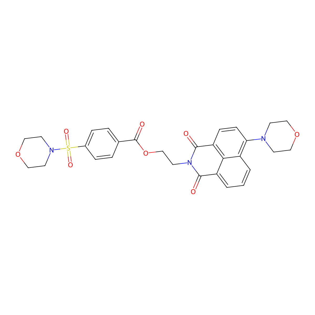 2-(6-Morpholin-4-yl-1,3-dioxobenzo[de]isoquinolin-2-yl)ethyl 4-morpholin-4-ylsulfonylbenzoate molecular structure, CAS 361159-18-4