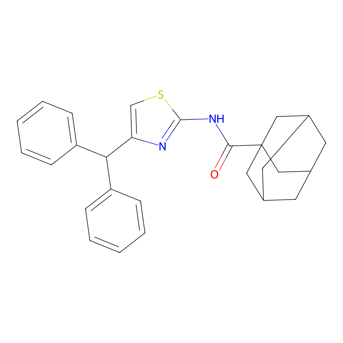 N-(4-benzhydryl-1,3-thiazol-2-yl)adamantane-1-carboxamide molecular structure, CAS 361159-28-6