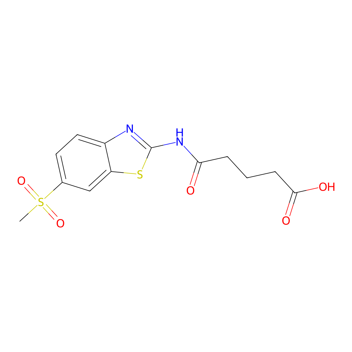 5-{[6-(Methylsulfonyl)-1,3-benzothiazol-2-yl]amino}-5-oxopentanoic acid molecular structure, CAS 361159-47-9