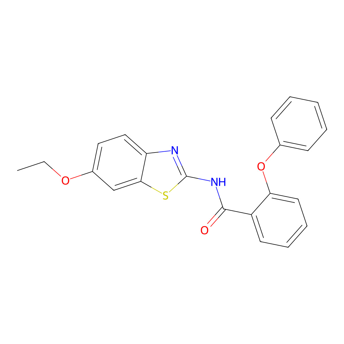 N-(6-ethoxy-1,3-benzothiazol-2-yl)-2-phenoxybenzamide molecular structure, CAS 361159-53-7