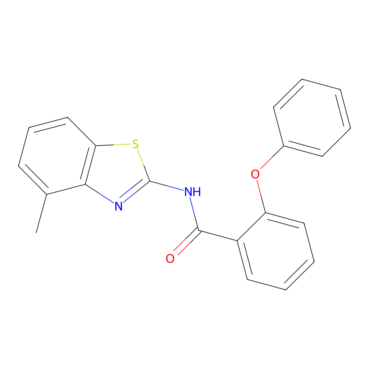 N-(4-methyl-1,3-benzothiazol-2-yl)-2-phenoxybenzamide molecular structure, CAS 361159-55-9