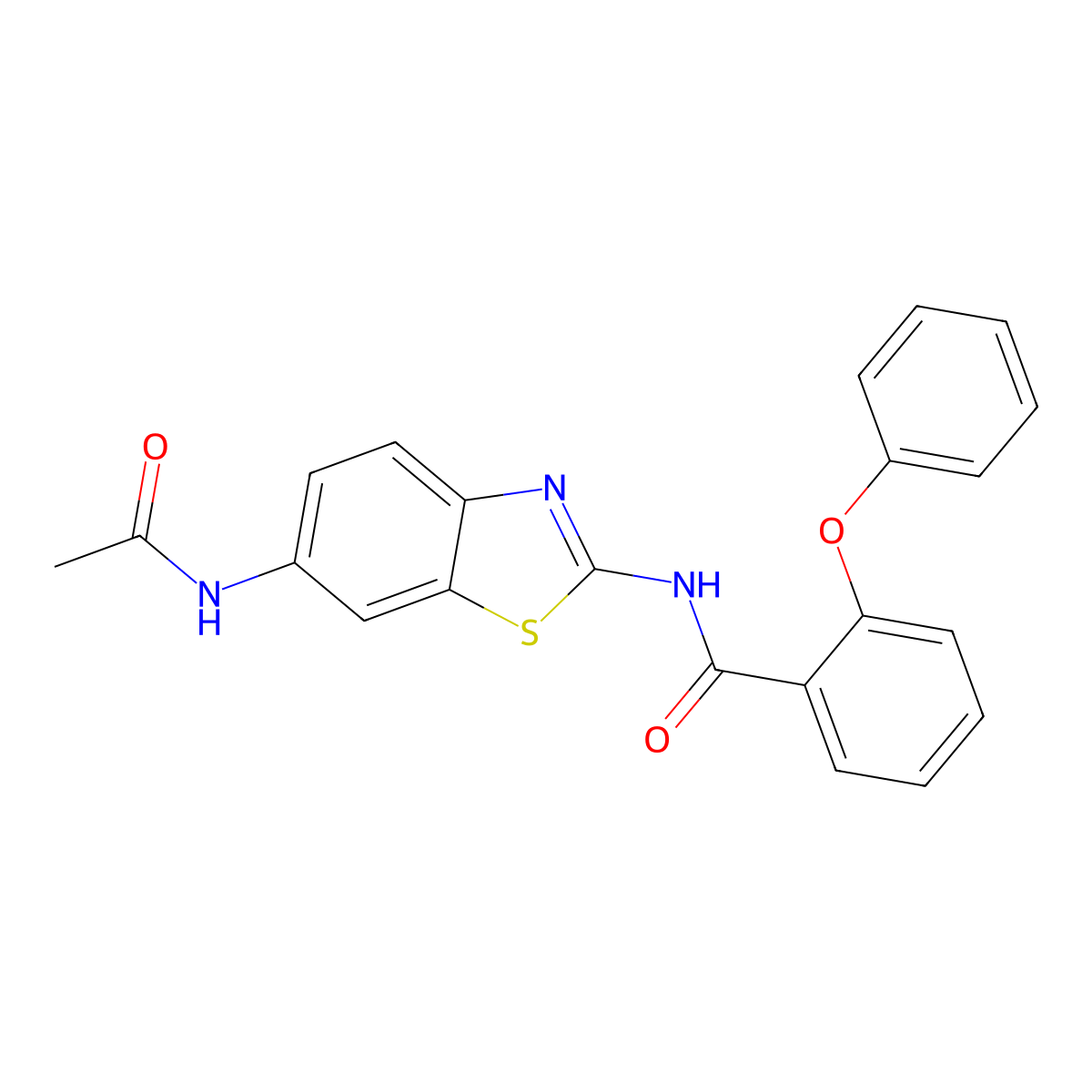 N-(6-acetamido-1,3-benzothiazol-2-yl)-2-phenoxybenzamide molecular structure, CAS 361159-56-0
