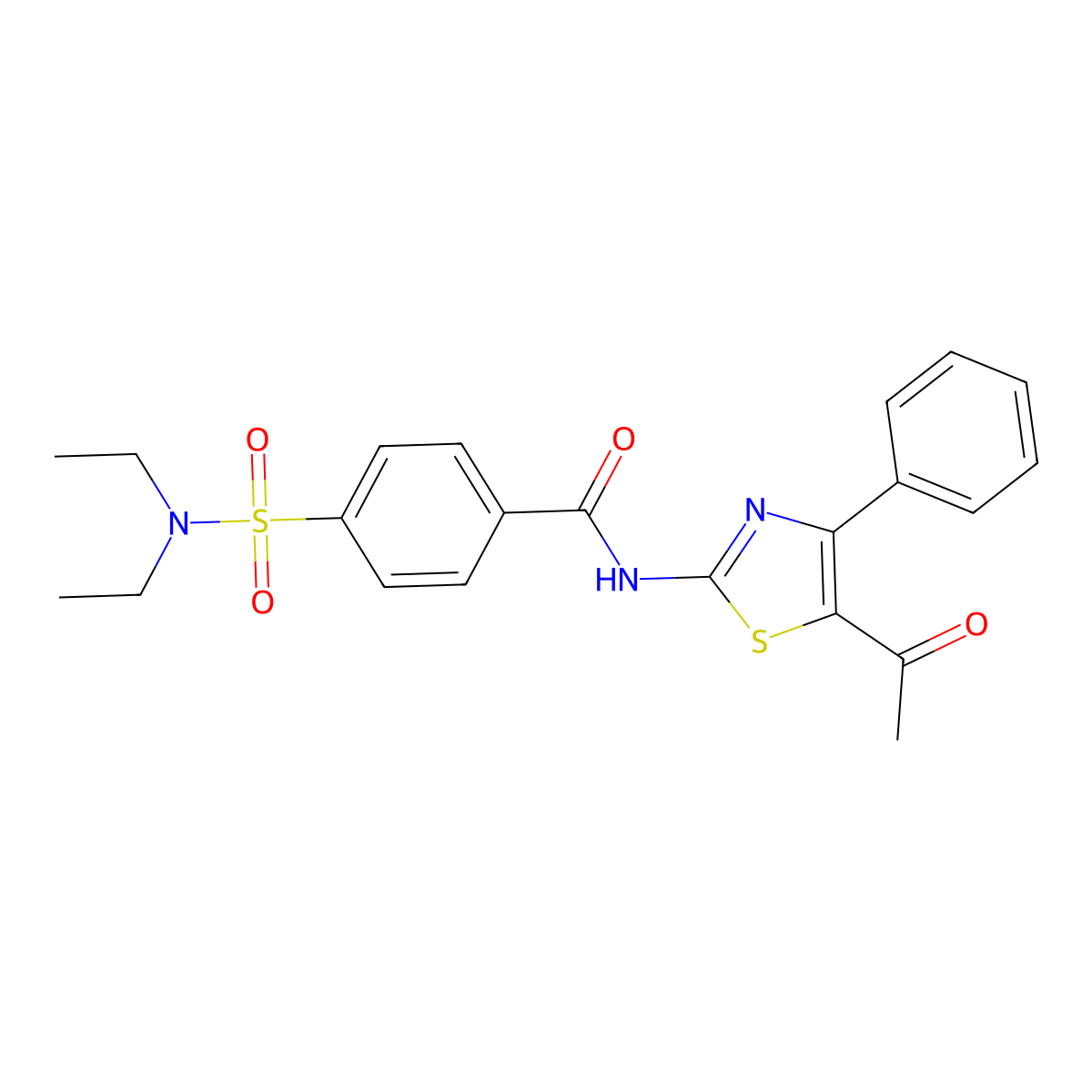 N-(5-acetyl-4-phenyl-1,3-thiazol-2-yl)-4-(diethylsulfamoyl)benzamide molecular structure, CAS 361159-64-0