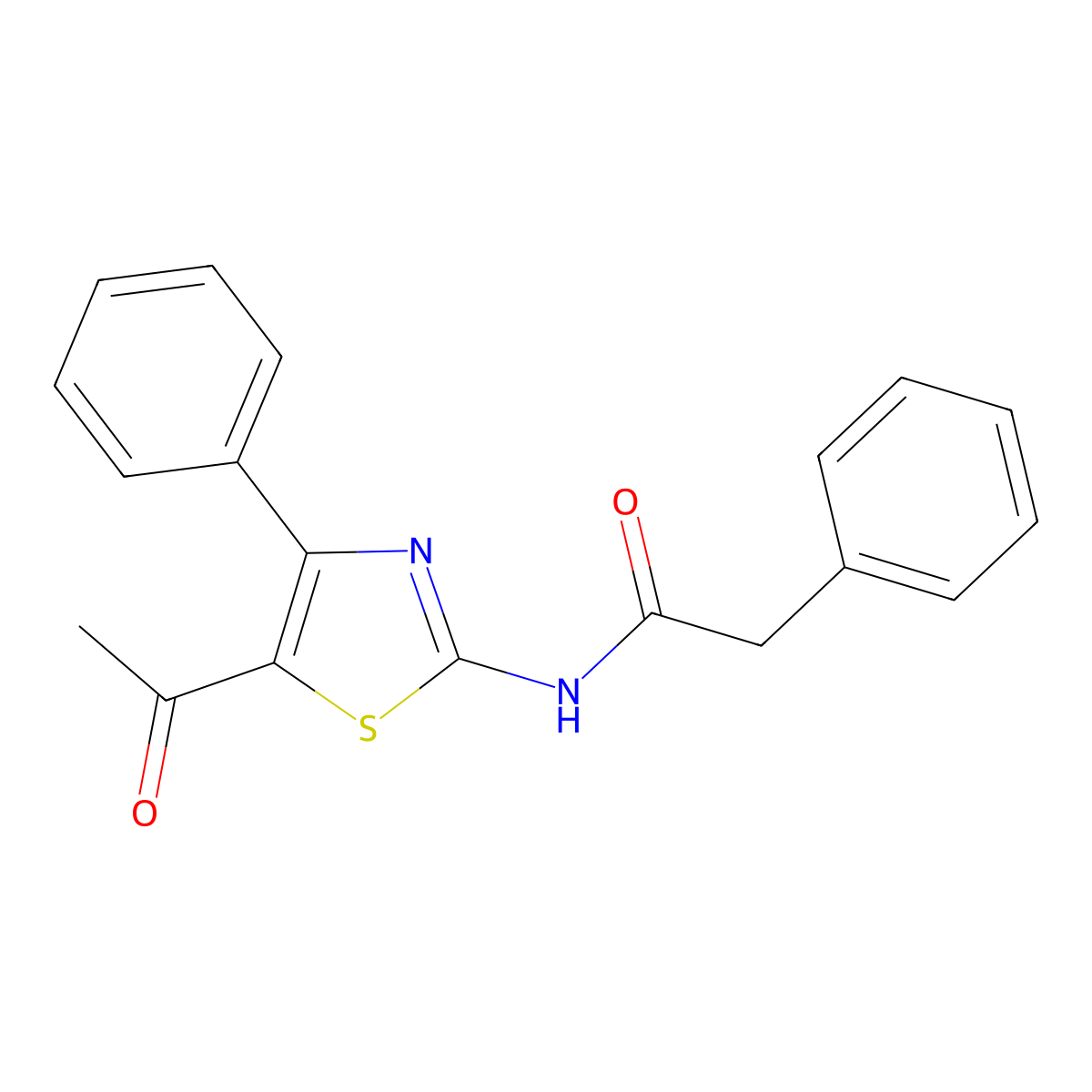 N-(5-acetyl-4-phenyl-1,3-thiazol-2-yl)-2-phenylacetamide molecular structure, CAS 361159-65-1