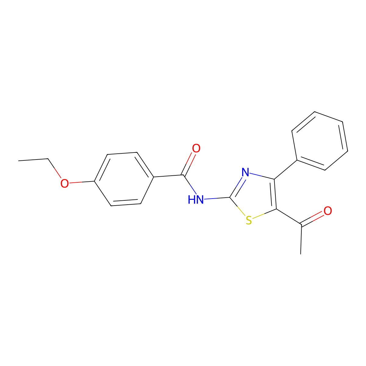 N-(5-acetyl-4-phenyl-1,3-thiazol-2-yl)-4-ethoxybenzamide molecular structure, CAS 361159-67-3