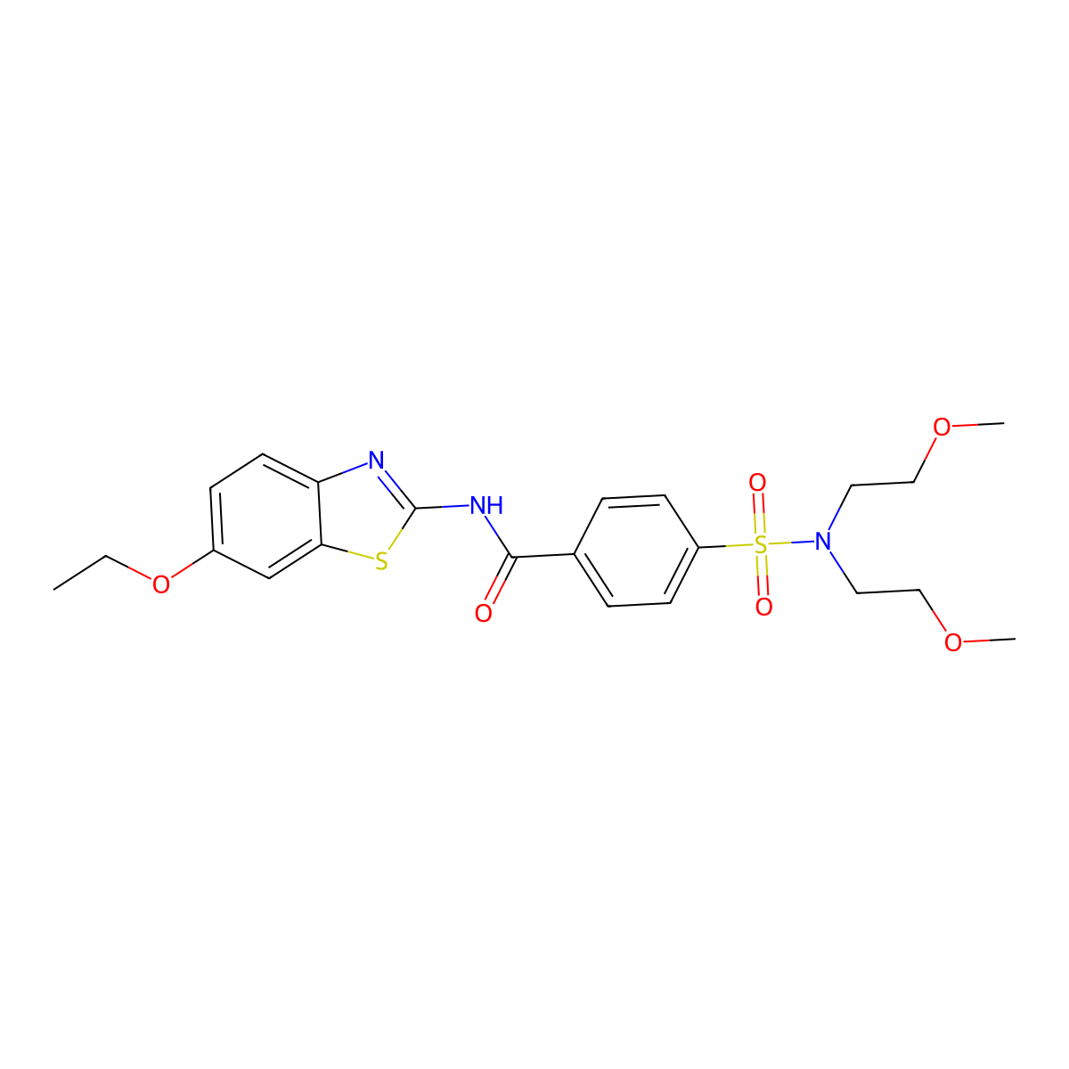4-[bis(2-methoxyethyl)sulfamoyl]-N-(6-ethoxy-1,3-benzothiazol-2-yl)benzamide molecular structure, CAS 361159-68-4