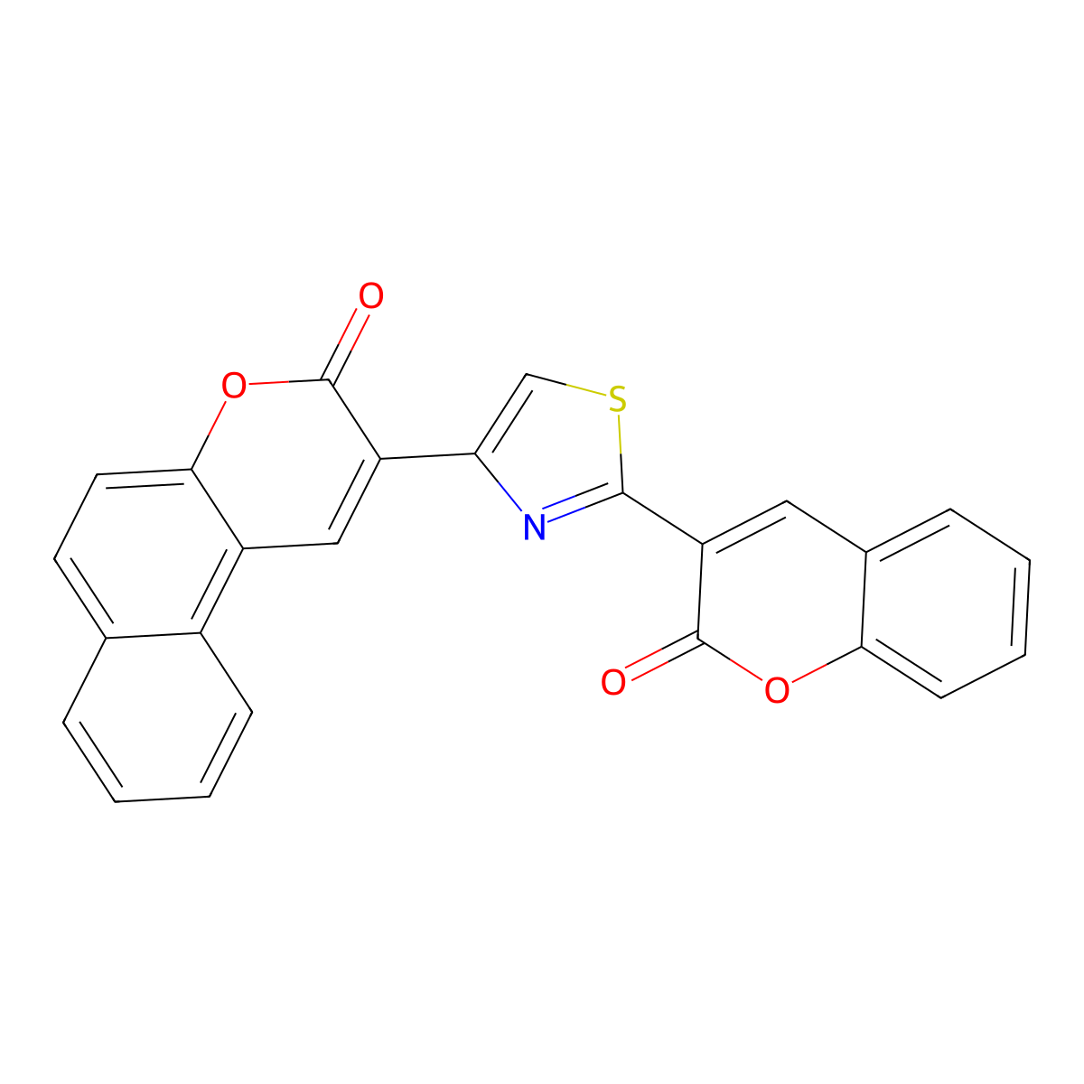 2-[2-(2-Oxochromen-3-yl)-1,3-thiazol-4-yl]benzo[f]chromen-3-one molecular structure, CAS 361159-86-6