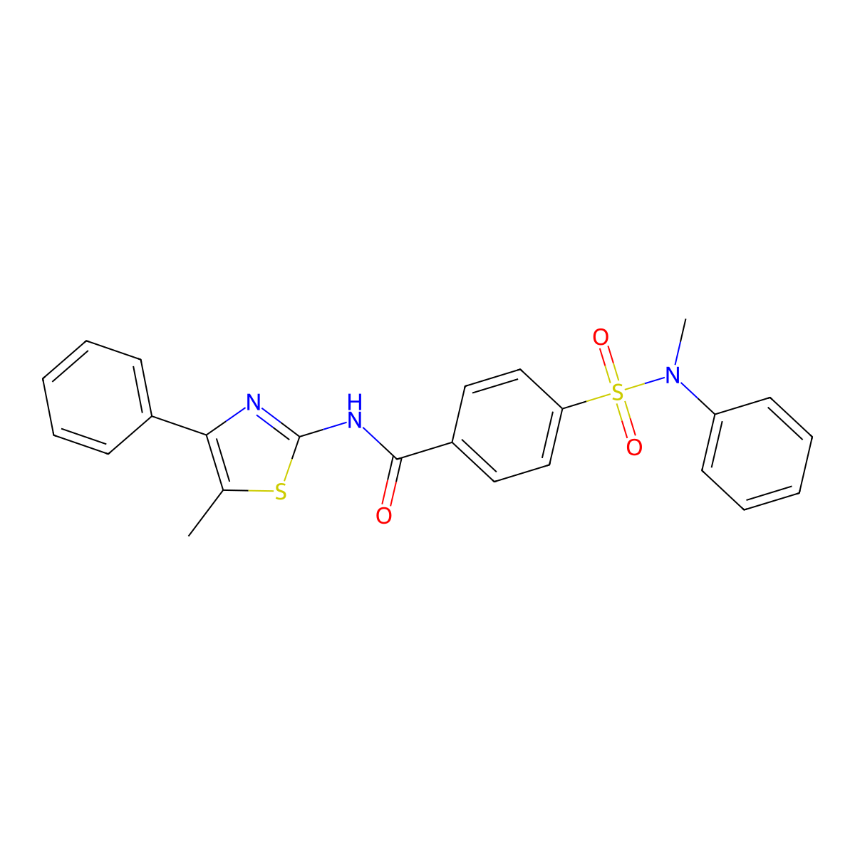 4-[methyl(phenyl)sulfamoyl]-N-(5-methyl-4-phenyl-1,3-thiazol-2-yl)benzamide molecular structure, CAS 361160-01-2
