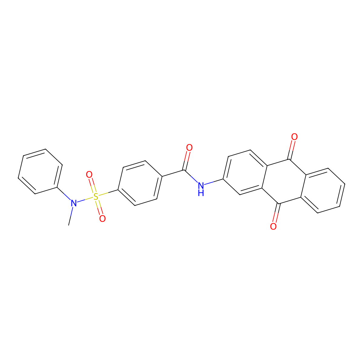 N-(9,10-dioxo-9,10-dihydroanthracen-2-yl)-4-(N-methyl-N-phenylsulfamoyl)benzamide molecular structure, CAS 361160-02-3