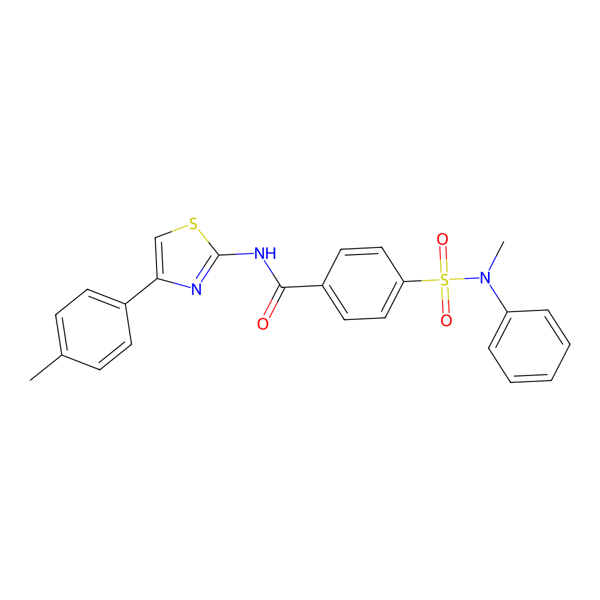 4-[methyl(phenyl)sulfamoyl]-N-[4-(4-methylphenyl)-1,3-thiazol-2-yl]benzamide molecular structure, CAS 361160-03-4