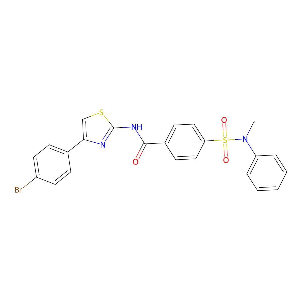 N-[4-(4-bromophenyl)-1,3-thiazol-2-yl]-4-[methyl(phenyl)sulfamoyl]benzamide molecular structure, CAS 361160-04-5