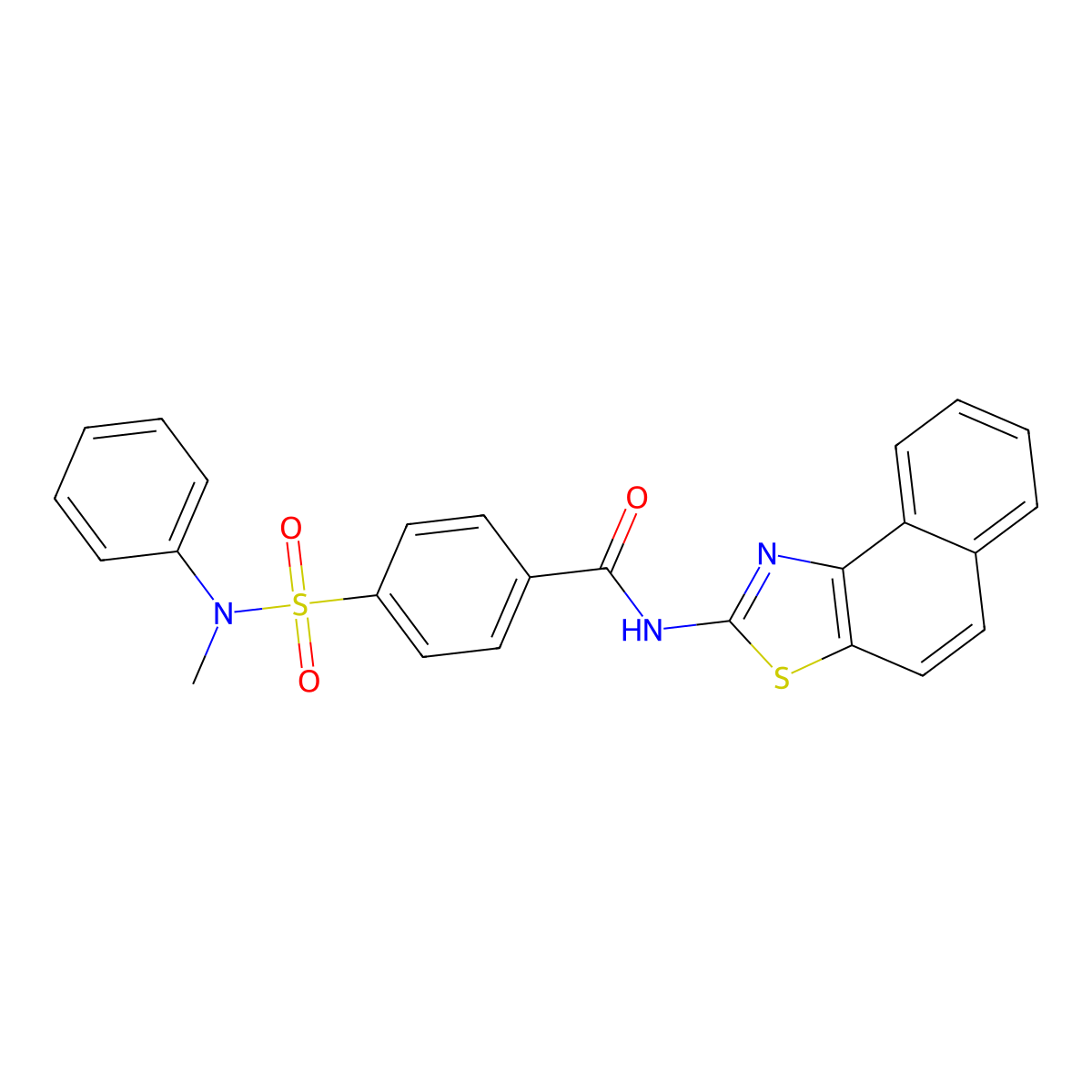 4-(N-methyl-N-phenylsulfamoyl)-N-(naphtho[1,2-d]thiazol-2-yl)benzamide molecular structure, CAS 361160-05-6