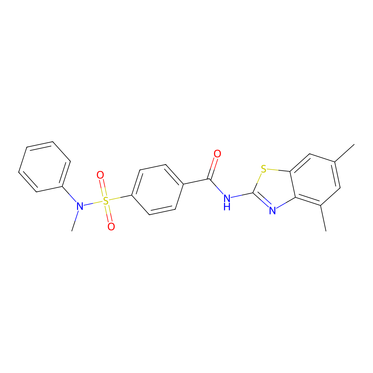 N-(4,6-dimethyl-1,3-benzothiazol-2-yl)-4-[methyl(phenyl)sulfamoyl]benzamide molecular structure, CAS 361160-06-7