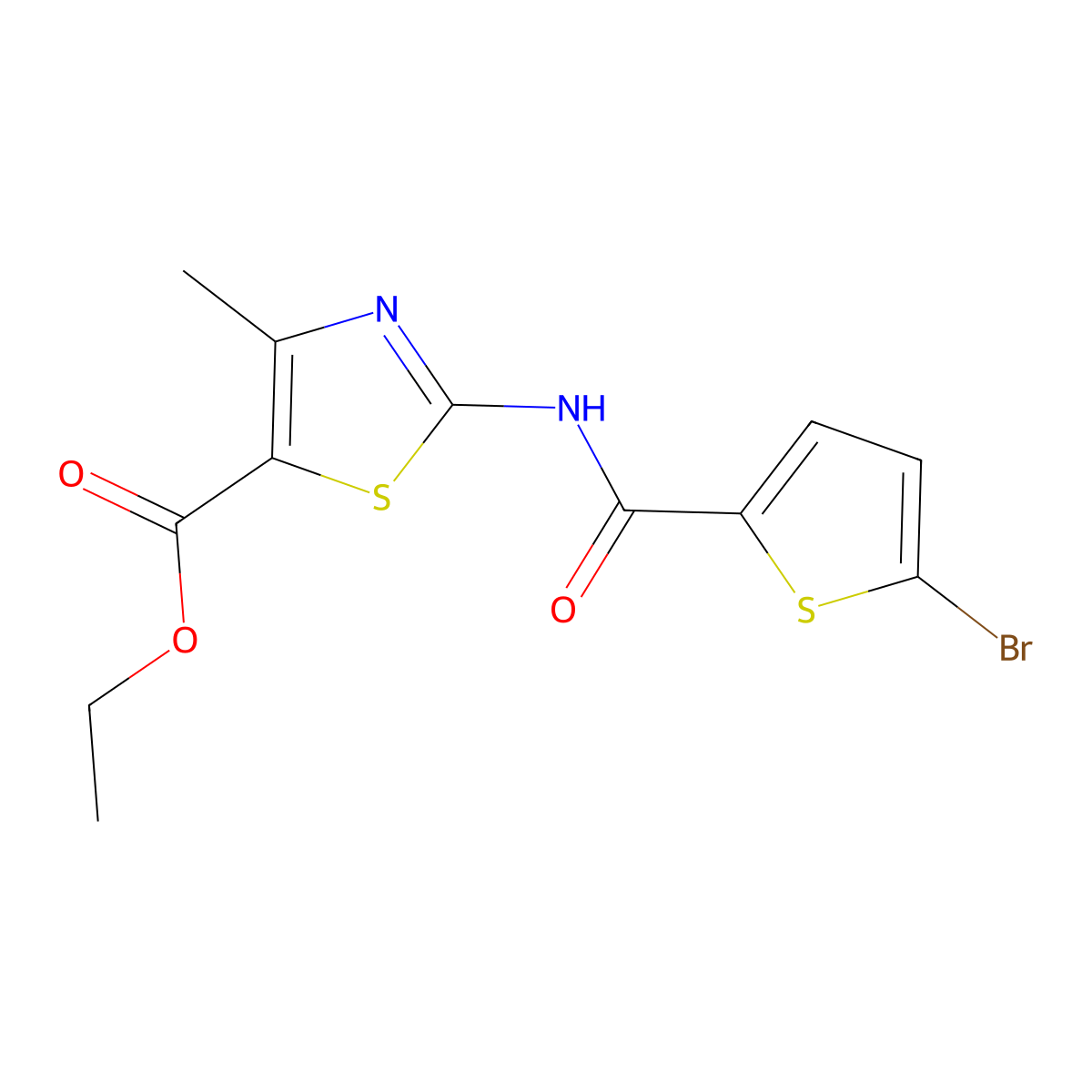 Ethyl 2-(5-bromothiophene-2-carboxamido)-4-methylthiazole-5-carboxylate molecular structure, CAS 361160-10-3