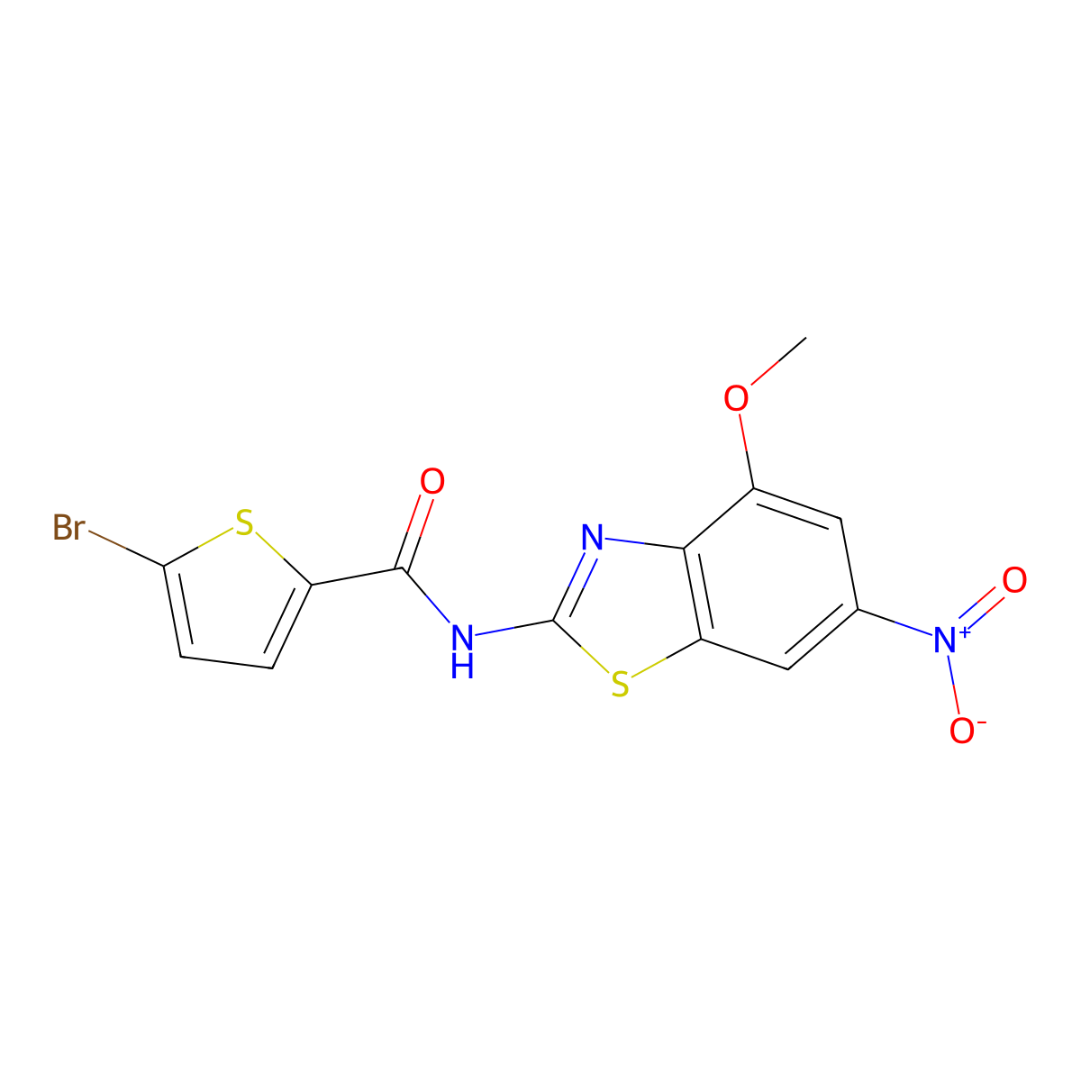 5-bromo-N-(4-methoxy-6-nitro-1,3-benzothiazol-2-yl)thiophene-2-carboxamide molecular structure, CAS 361160-11-4