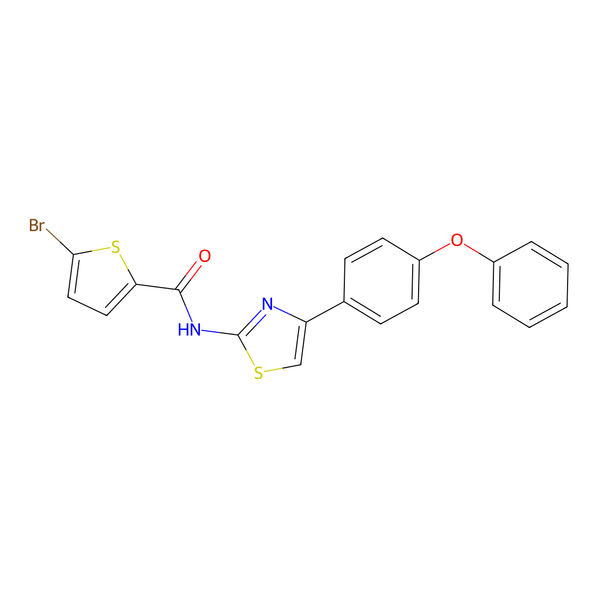 5-bromo-N-[4-(4-phenoxyphenyl)-1,3-thiazol-2-yl]thiophene-2-carboxamide molecular structure, CAS 361160-12-5