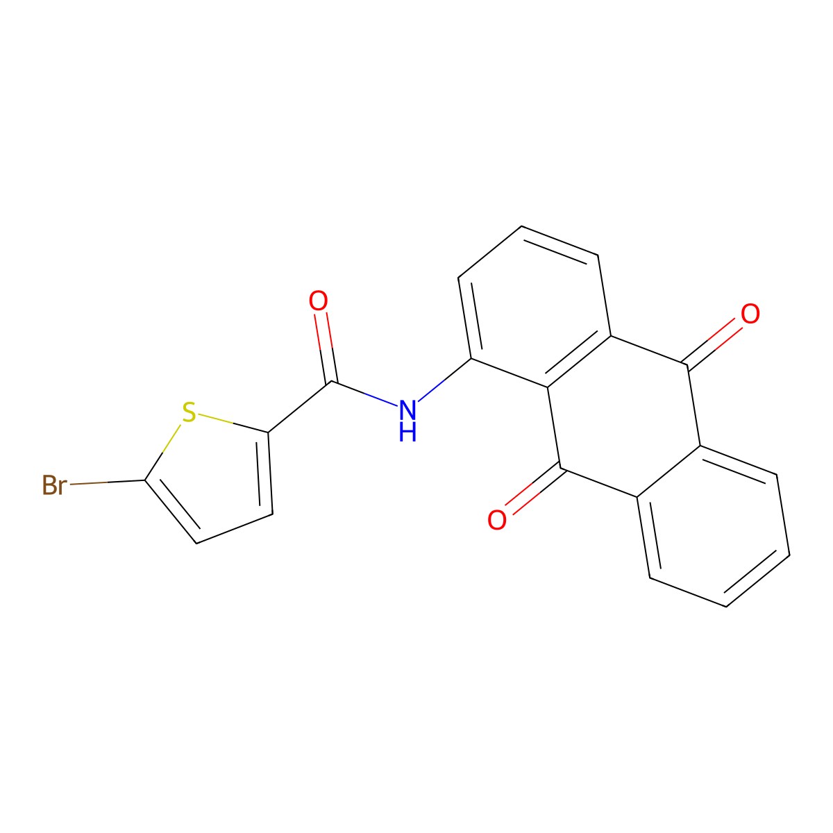 5-bromo-N-(9,10-dioxo-9,10-dihydroanthracen-1-yl)thiophene-2-carboxamide molecular structure, CAS 361160-13-6